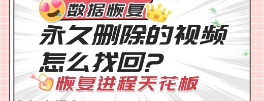 如何恢复永久删除的视频？分享这个数据恢复工具，太实用了！