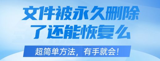 文件被永久删除了还能恢复么？恢复原理及有效方法讲解
